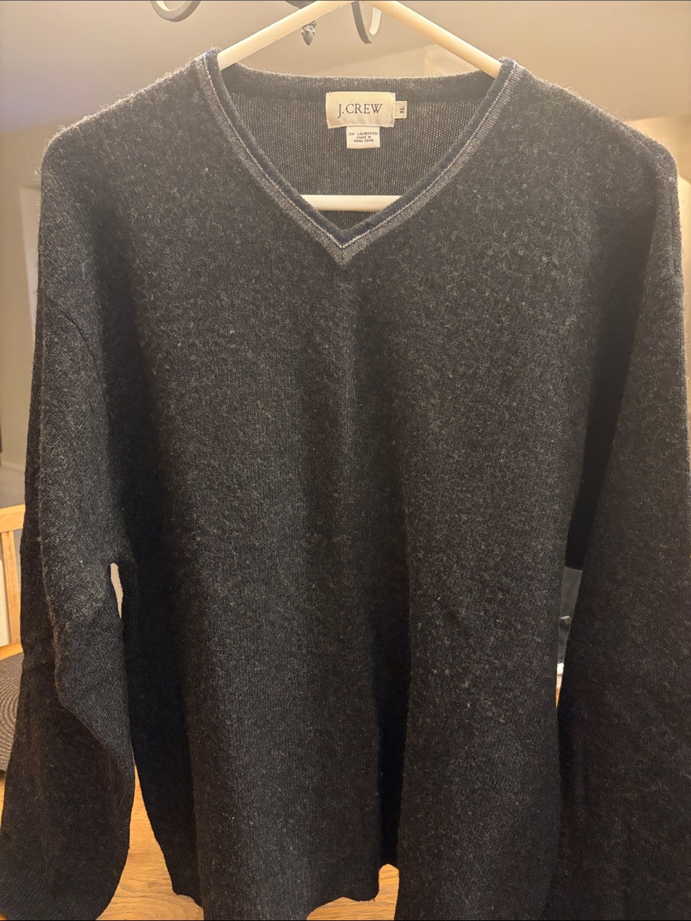 J. Crew Men's V-Neck Sweater in Dark Charcoal